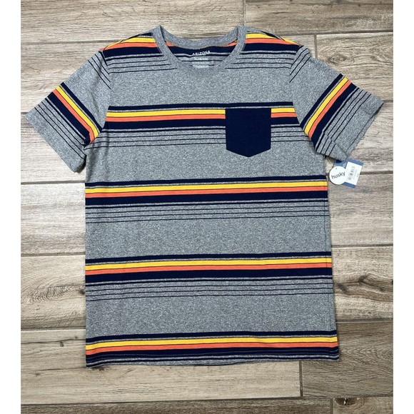 Arizona Jeans Co Crew Neck T-Shirt Retro Surf Style Stripes Size XL Boys NWT - Picture 1 of 9